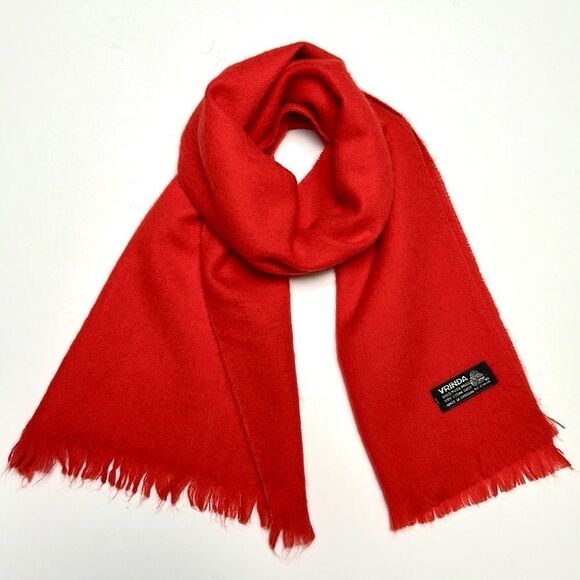 Vrinda Wool Red Scarf Uruguay Men’s Women’s 11,5x52 “ - Picture 1 of 7